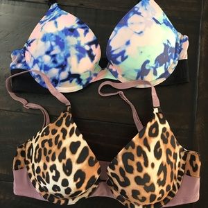2 PINK push up bras